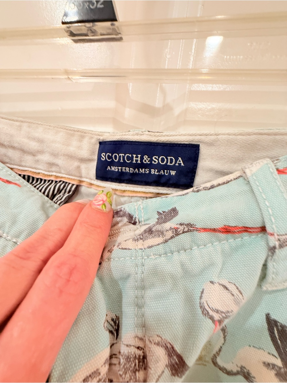 Scotch & Soda Light Blue Flamingo-Print Chinos - Picture 5 of 6